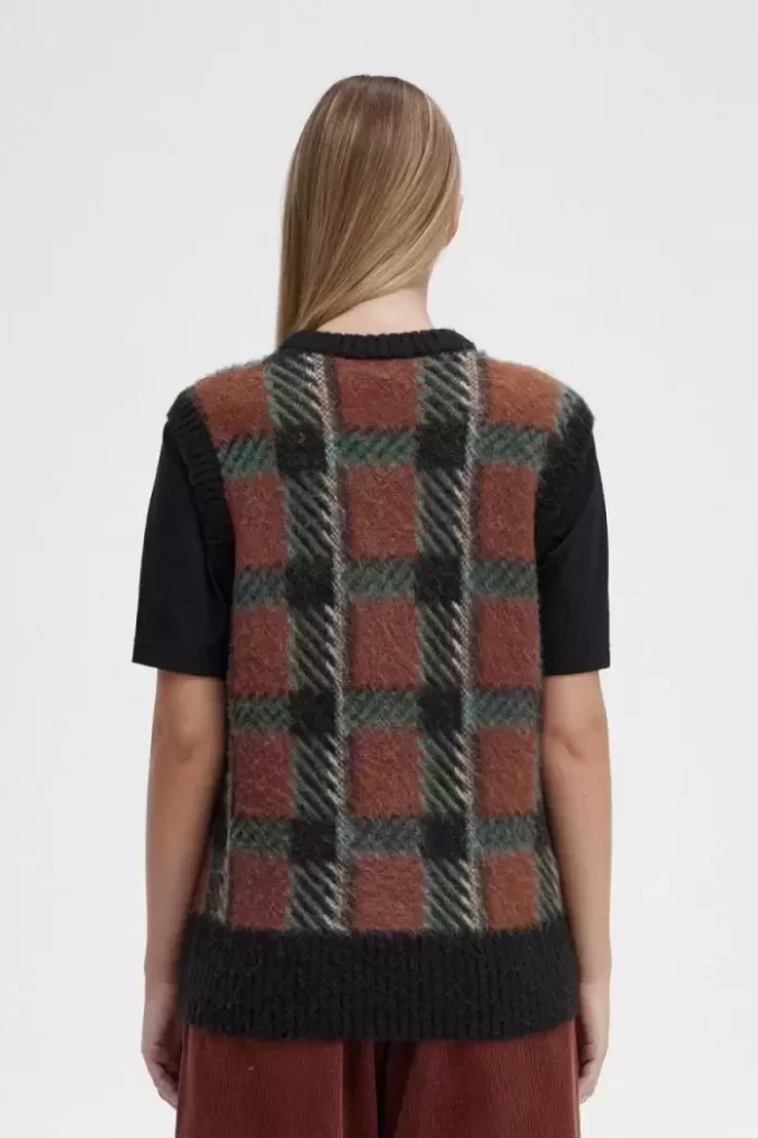 Glitch Tartan Stickade Linnen för Dam Glitch Tartan Stickade Linnen för Dam