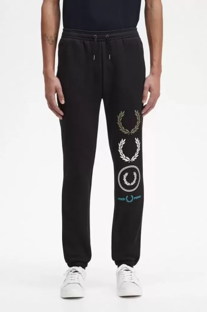 Grafisk varumärkesmönstrad sweatpants för män Grafisk varumärkesmönstrad sweatpants för män