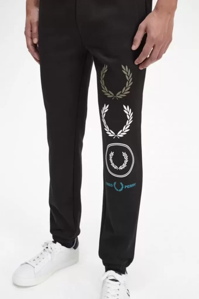 Grafisk varumärkesmönstrad sweatpants för män Grafisk varumärkesmönstrad sweatpants för män