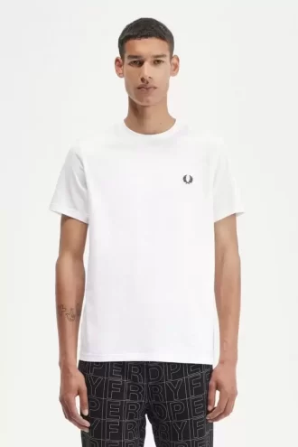 Herr-T-shirt med laurelkrans och grafik