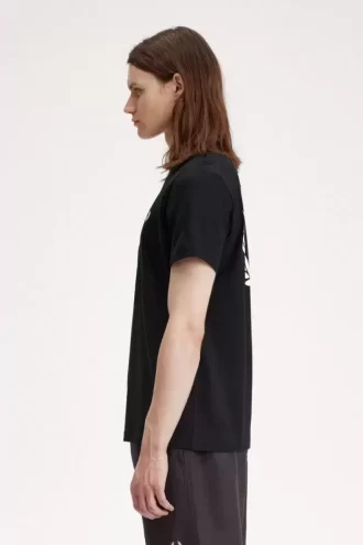 Herr-T-shirt med laurelkrans och grafik