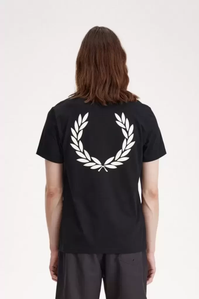 Herr-T-shirt med laurelkrans och grafik Herr-T-shirt med laurelkrans och grafik