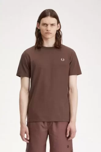 Herr-T-shirt med rund hals