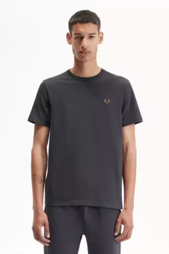 Herr-T-shirt med rund hals