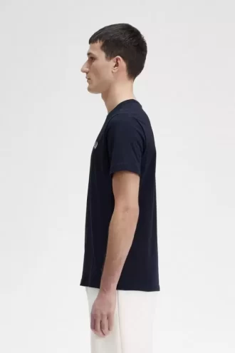 Herr-T-shirt med rund hals