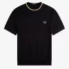 Herr-T-shirt med rund hals och pikémönster Herr-T-shirt med rund hals och pikémönster