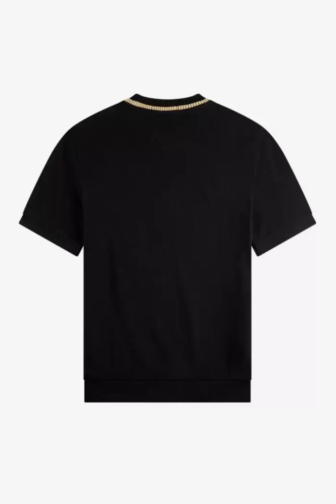 Herr-T-shirt med rund hals och pikémönster Herr-T-shirt med rund hals och pikémönster