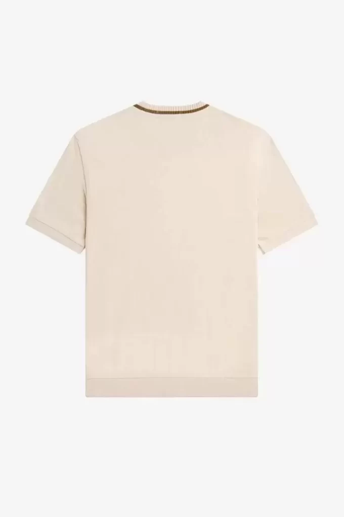 Herr-T-shirt med rund hals och pikémönster Herr-T-shirt med rund hals och pikémönster