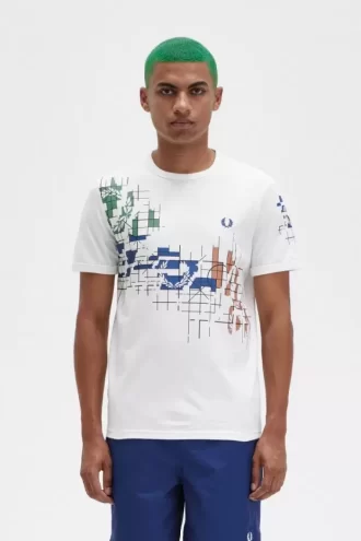 Herr-T-shirt med rutmönster
