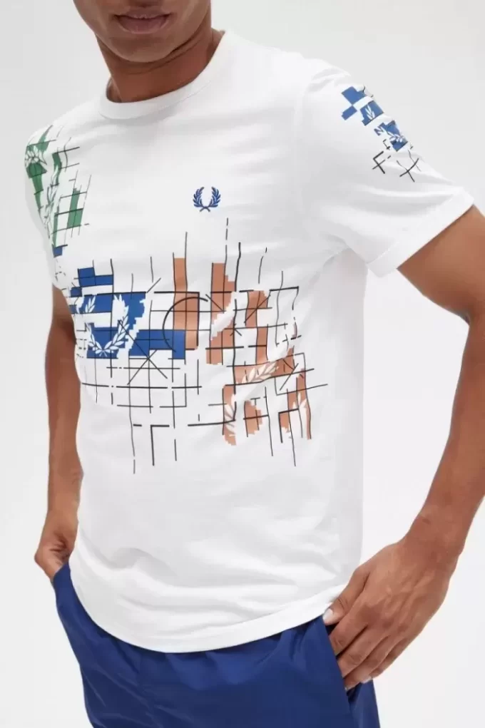 Herr-T-shirt med rutmönster Herr-T-shirt med rutmönster