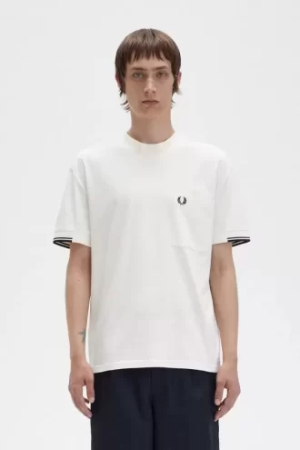 Herr-T-shirt med spetsad ärm
