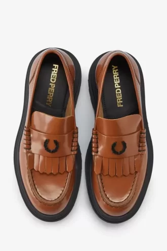 Herrloafers i läder