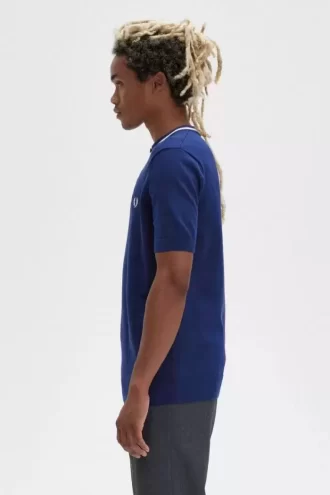 Kabelstickad Henley-skjorta för män Kabelstickad Henley-skjorta för män