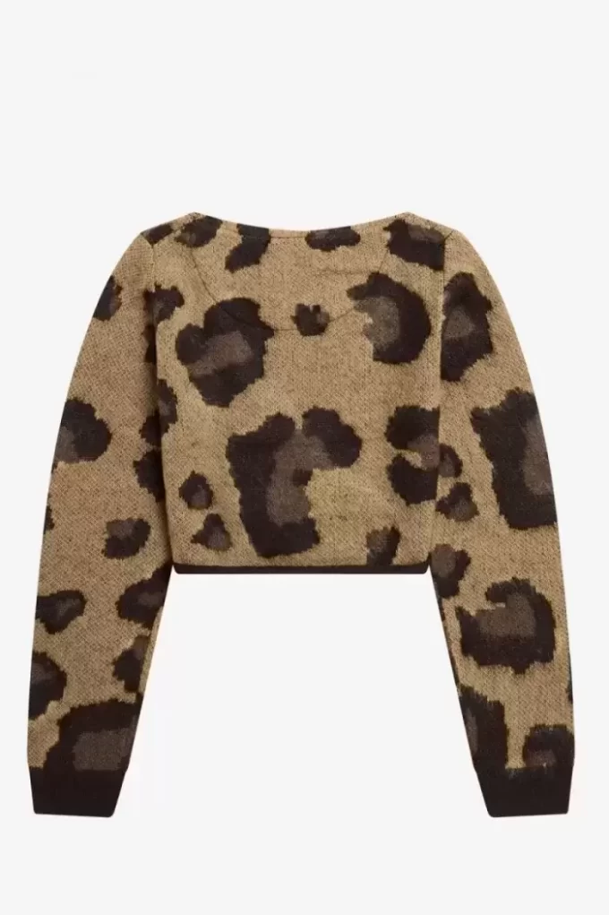 Leopardmönstrad omlottkofta för kvinnor