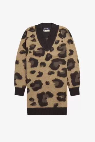 Leopardstickad damklänning