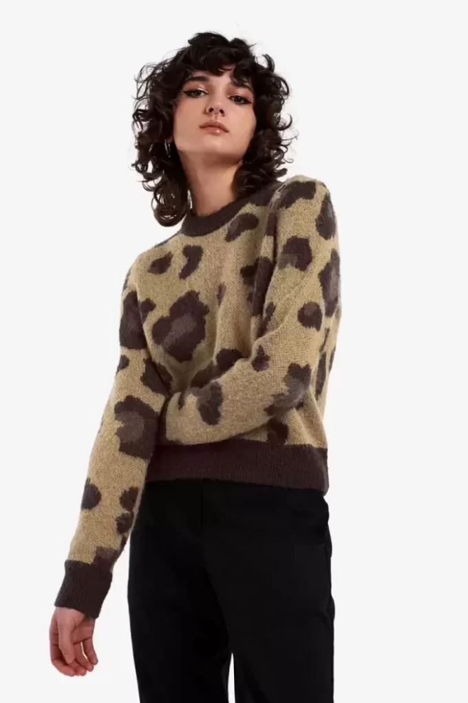 Leopardtröja för kvinnor Leopardtröja för kvinnor