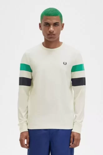Långärmad herr-T-shirt med paneler