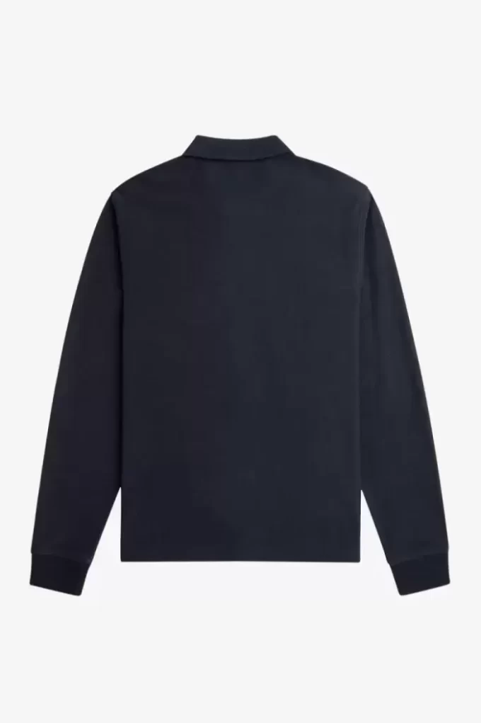 Långärmad herrpolo med tonade randar