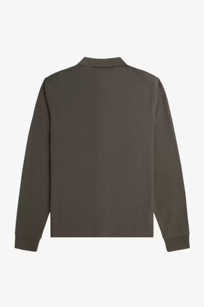 Långärmad herrpolo med tonade randar