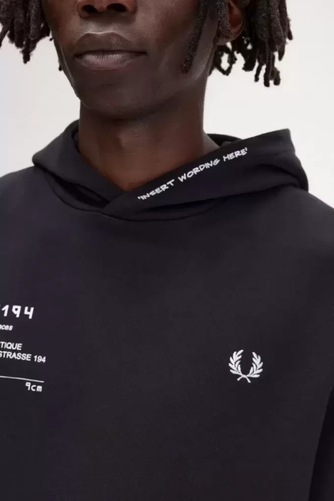Mönstrad herrtröja med huva