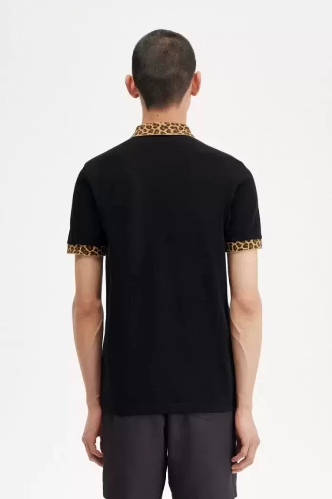 Noongoons leopardmönstrad pikétröja för män Noongoons leopardmönstrad pikétröja för män