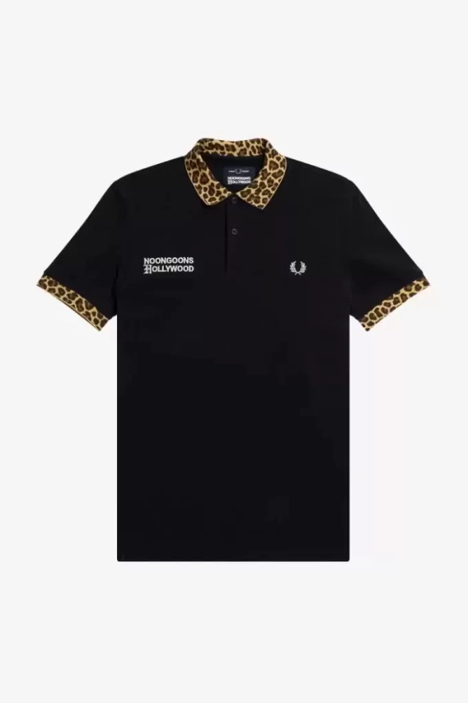 Noongoons leopardmönstrad pikétröja för män Noongoons leopardmönstrad pikétröja för män