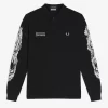 Noongoons långärmad pikétröja med grafisk design för män Noongoons långärmad pikétröja med grafisk design för män
