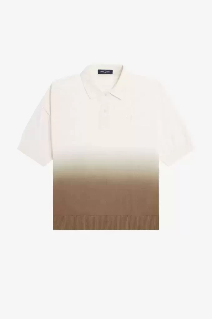 Ombre Stickad Damskjorta Ombre Stickad Damskjorta