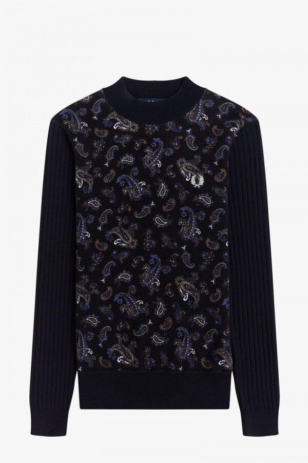Paisleymönstrad tröja med stickning Paisleymönstrad tröja med stickning