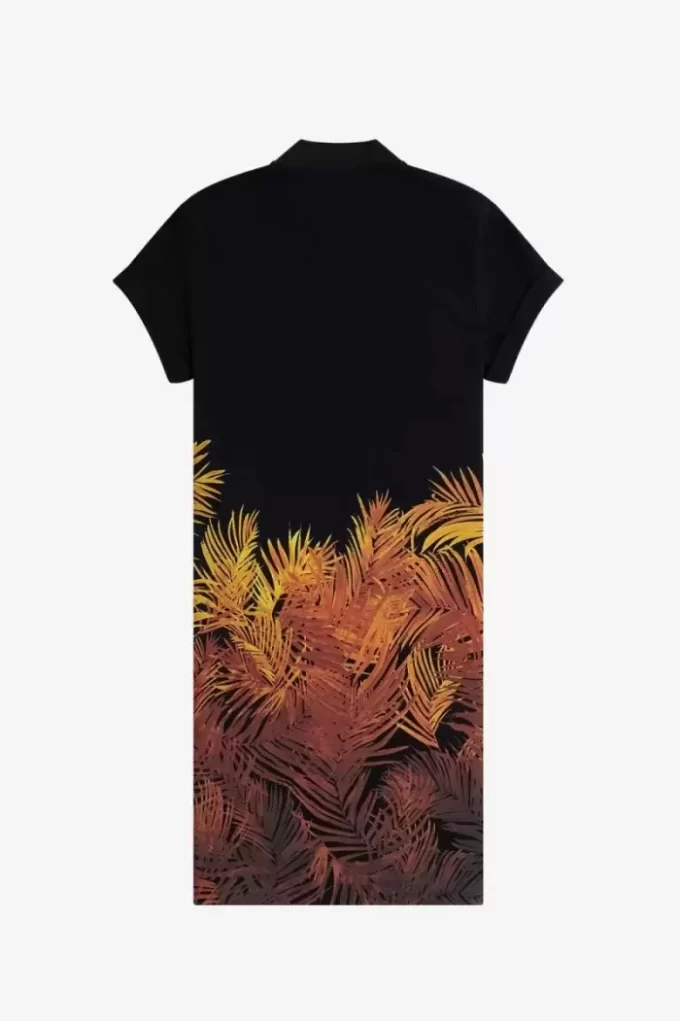 Palm Print Piquéklänning för kvinnor Palm Print Piquéklänning för kvinnor