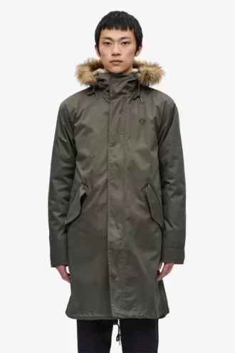 Parka med dragkedja och foder för män