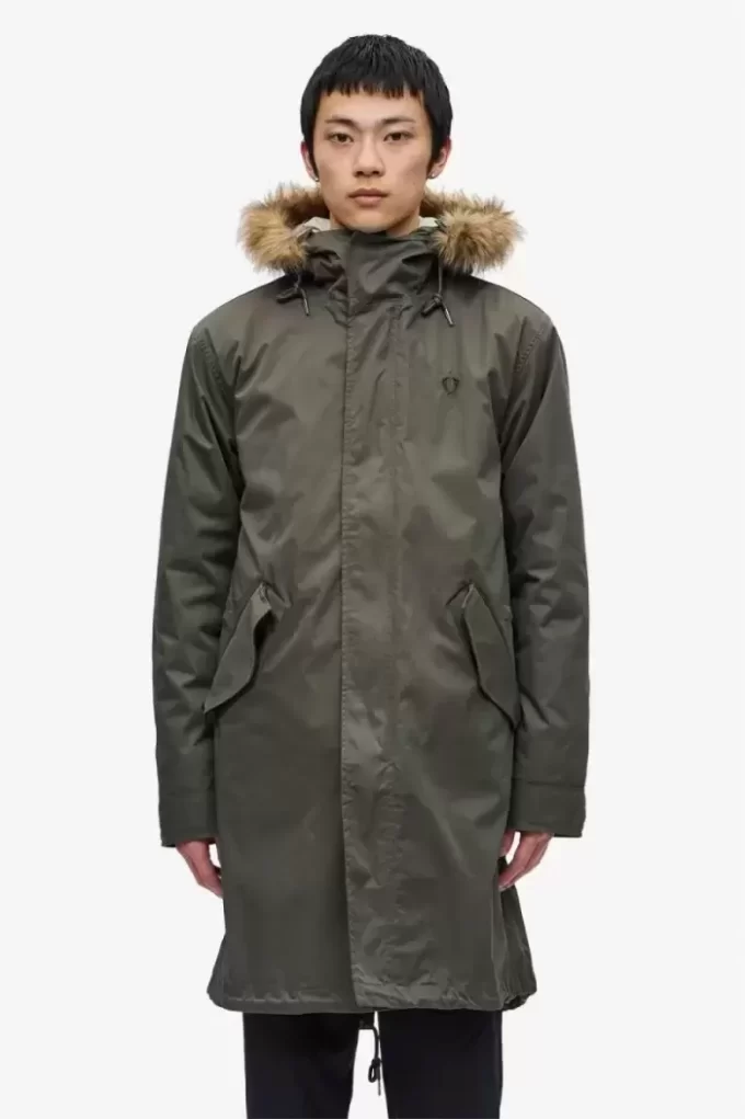 Parka med dragkedja och foder för män Parka med dragkedja och foder för män
