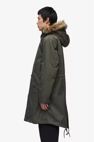 Parka med dragkedja och foder för män