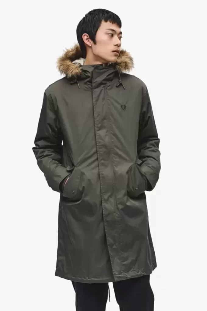 Parka med dragkedja och foder för män Parka med dragkedja och foder för män
