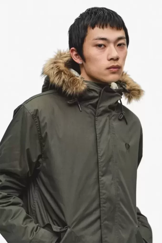 Parka med dragkedja och foder för män Parka med dragkedja och foder för män