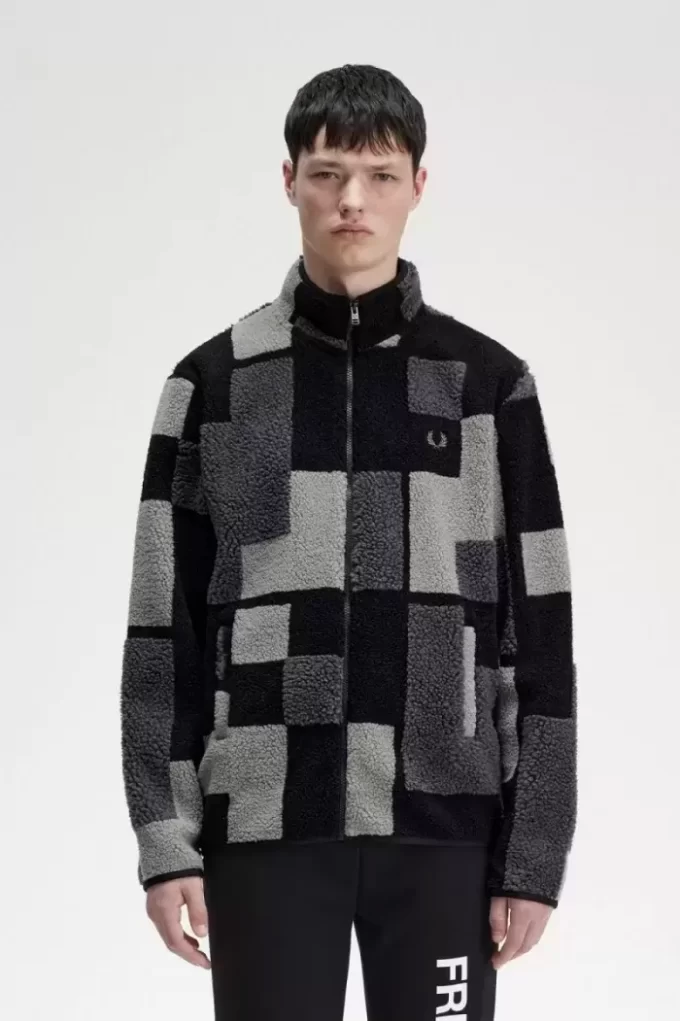 Pixel Borg fleece herrtröjor