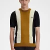 Randig finstickad herr-T-shirt Randig finstickad herr-T-shirt