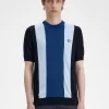 Randig finstickad herr-T-shirt Randig finstickad herr-T-shirt