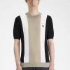 Randig finstickad herr-T-shirt Randig finstickad herr-T-shirt