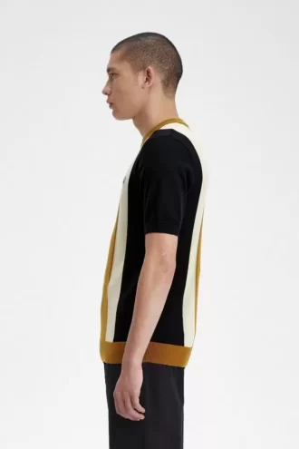Randig finstickad herr-T-shirt