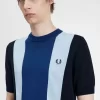 Randig finstickad herr-T-shirt Randig finstickad herr-T-shirt