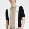 Randig finstickad herr-T-shirt Randig finstickad herr-T-shirt