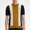 Randig finstickad herr-T-shirt Randig finstickad herr-T-shirt