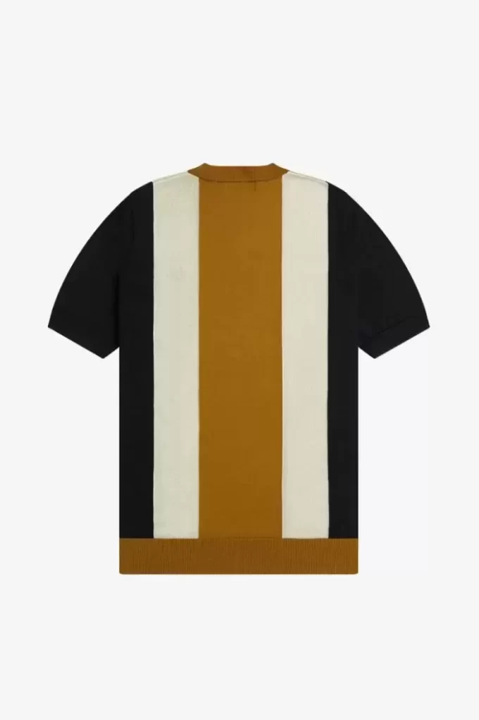 Randig finstickad herr-T-shirt Randig finstickad herr-T-shirt