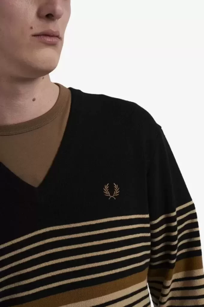 Randig lammullströja för män Randig lammullströja för män