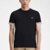 Randig manschett-t-shirt för män Randig manschett-t-shirt för män