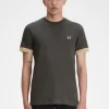Randig manschett-t-shirt för män Randig manschett-t-shirt för män