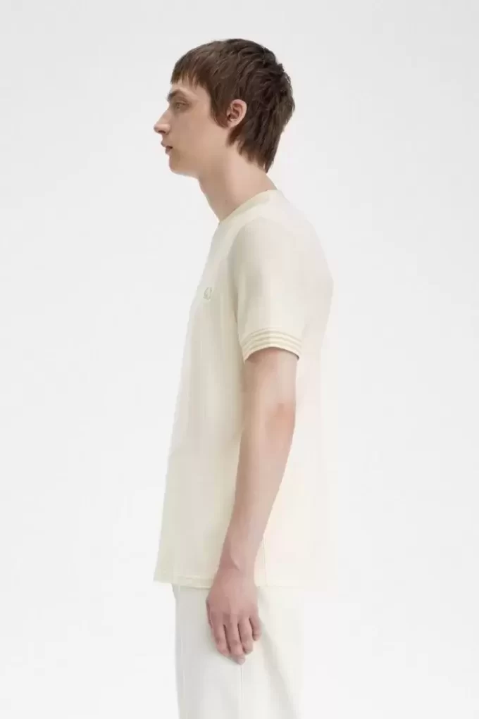 Randig manschett-t-shirt för män Randig manschett-t-shirt för män