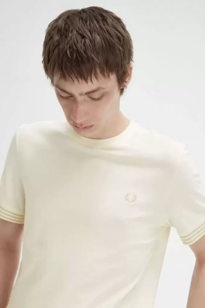 Randig manschett-t-shirt för män Randig manschett-t-shirt för män