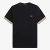 Randig manschett-t-shirt för män Randig manschett-t-shirt för män